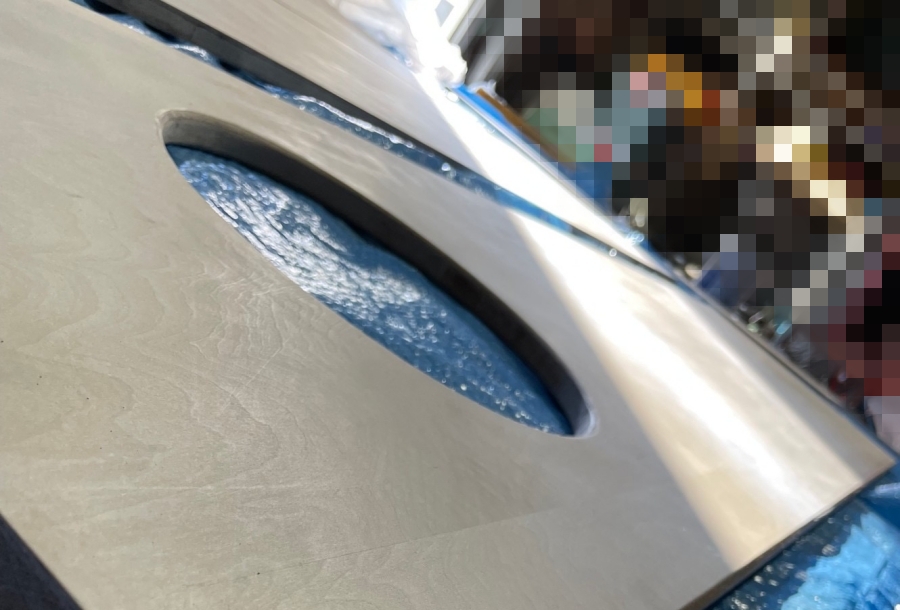 木材を丸く切り抜いた画像