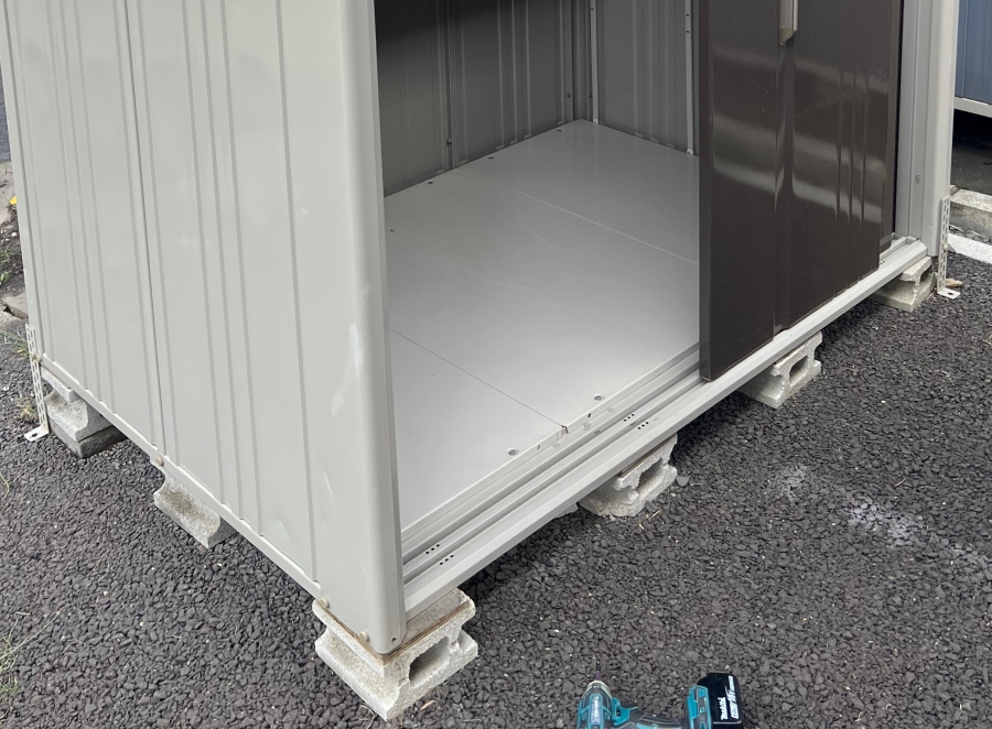 コンクリートブロックを使った物置基礎の画像