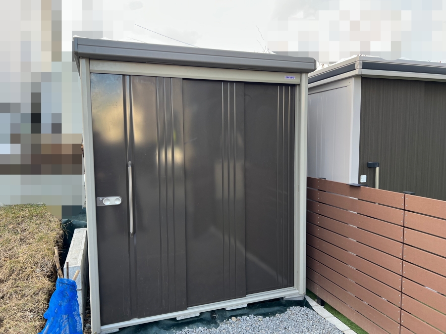 自分で組み立てた物置の画像