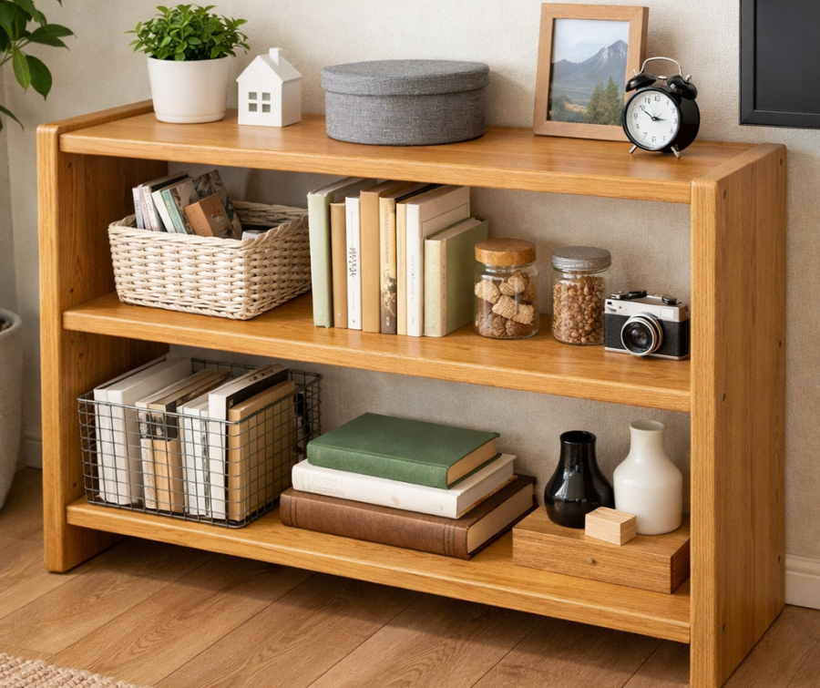 木材で作った棚の画像