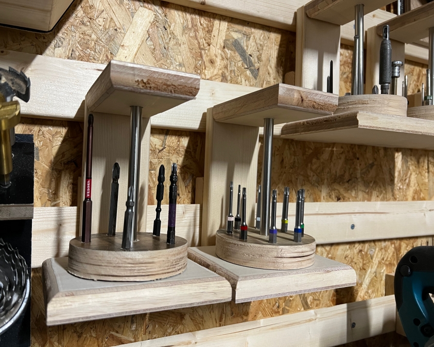 フレンチクリートで収納する自作の回転式ドライバービット