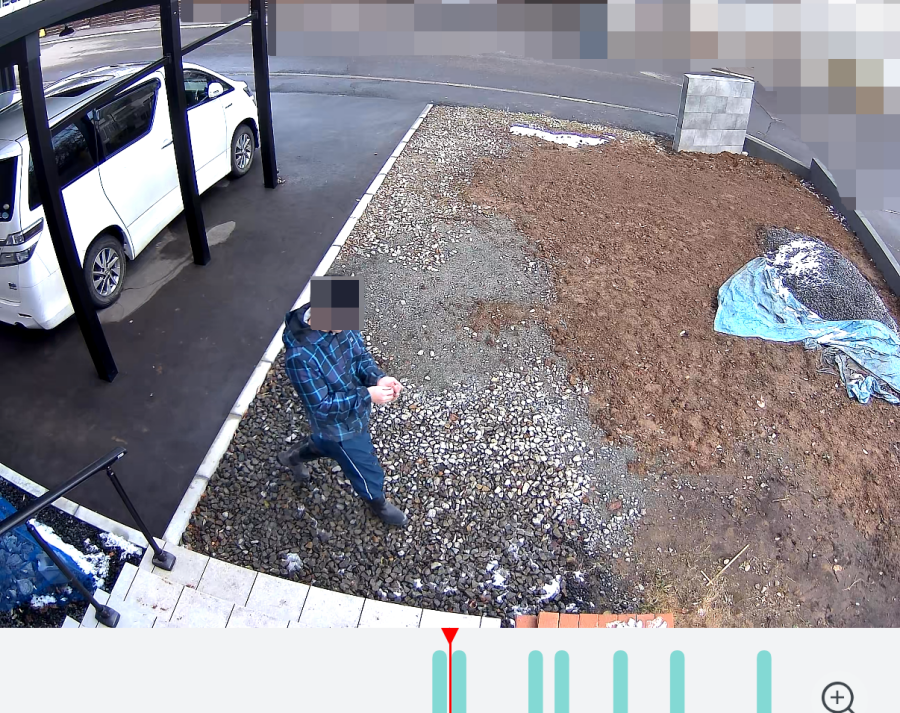 ソーラー防犯カメラで撮影した映像をスマホで見た画面